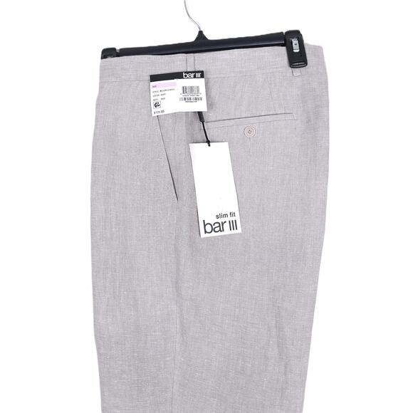 Bar III Men's Slim-Fit 100% Linen Suit Pants Grey 32x32 NWT - Picture 1 of 6